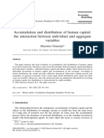 2003 Accumulation and Distribution of Human Capital The Interaction Between Individual and Aggregate Variables 2003 Economic Modelling