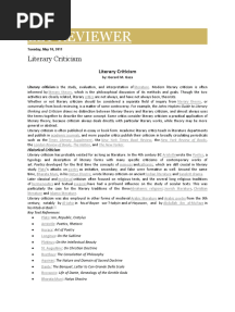 LET REVIEWER Literary Criticism