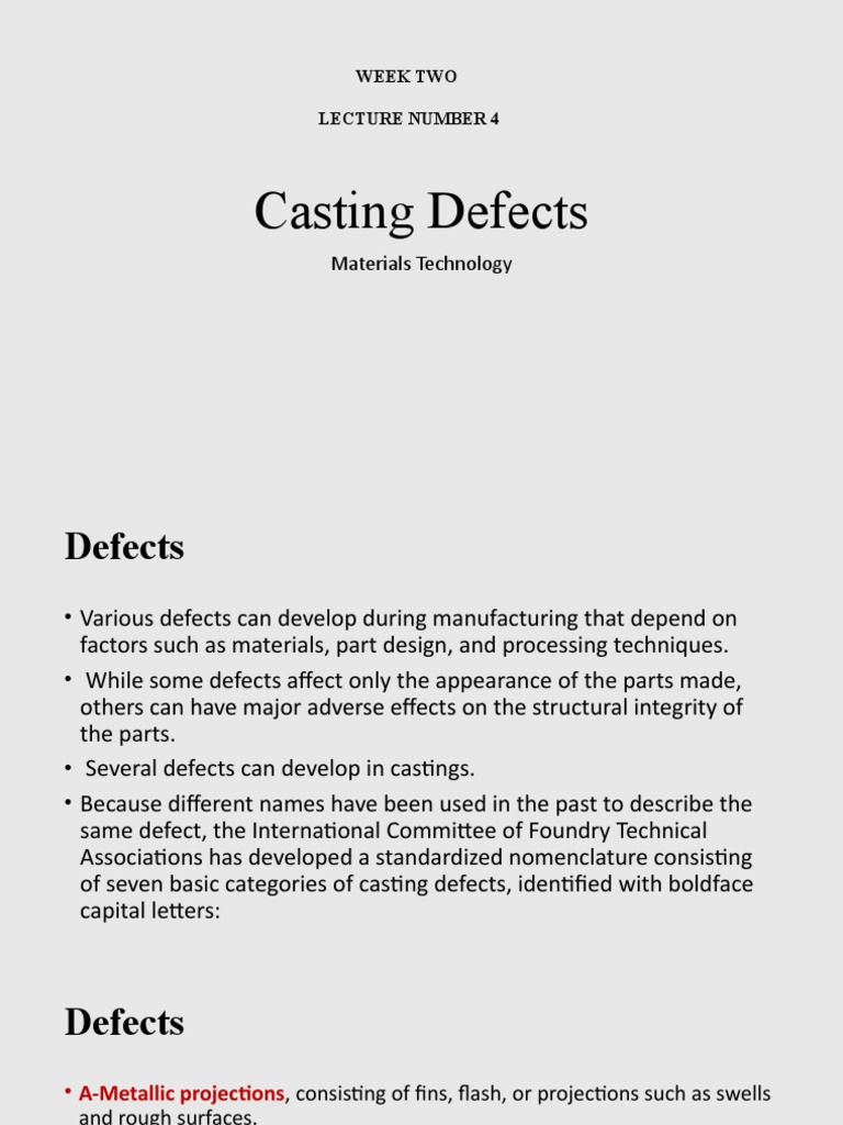 4.casting Defects PDF Casting (Metalworking) Business Process
