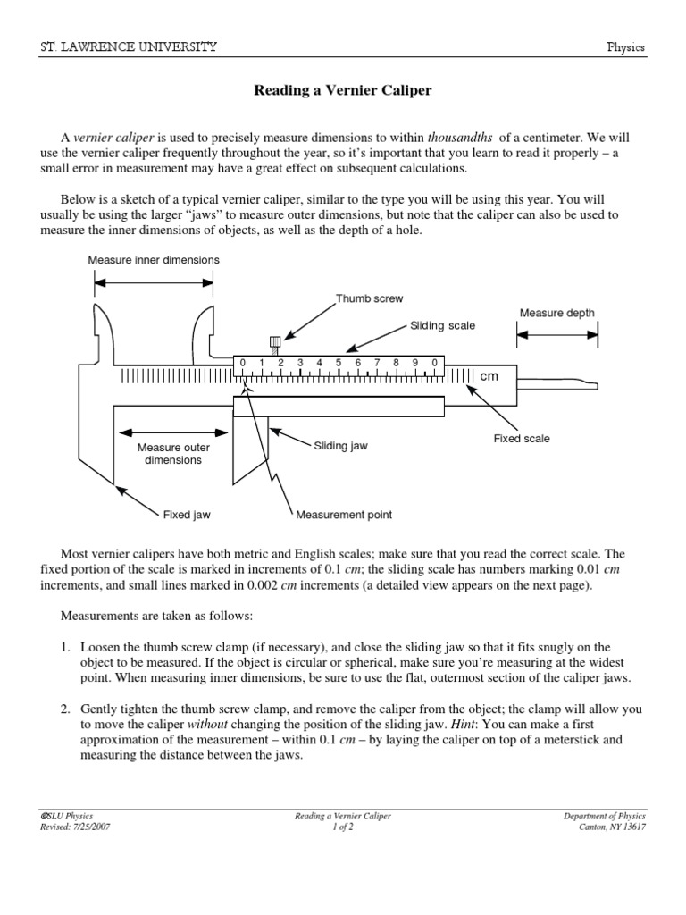 Vernier Caliper PDF Scientific Observation Teaching Mathematics