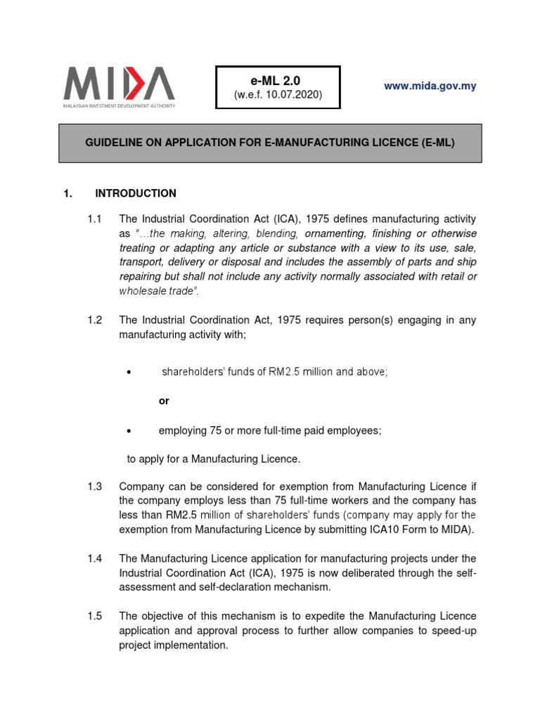 E-Manufacturing Licence Guidelines | PDF | Employment | Salary