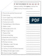 Fact and Opinion Worksheet