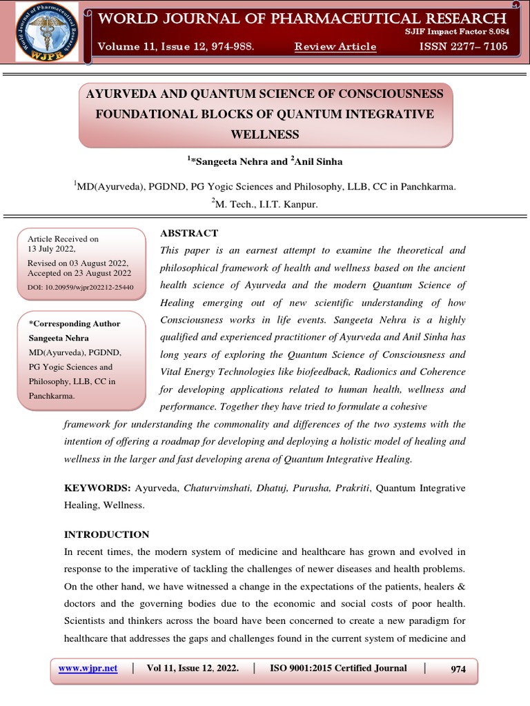 Ayurveda Meets Quantum Science | PDF | Science | Ayurveda