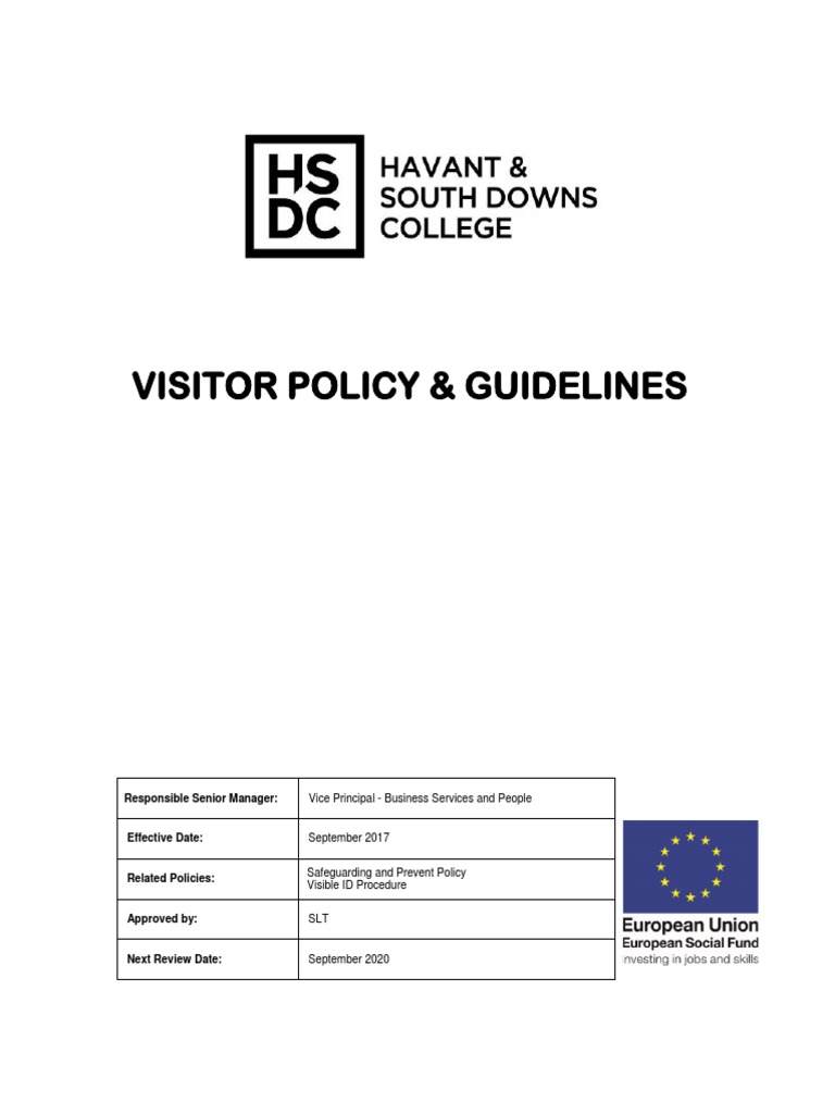 Visitor Policy PDF Government Justice