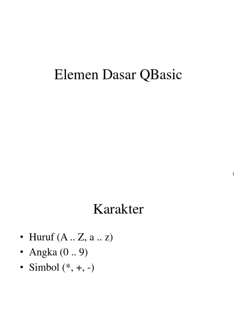 Elemen Dasar QBasic (2a) | PDF