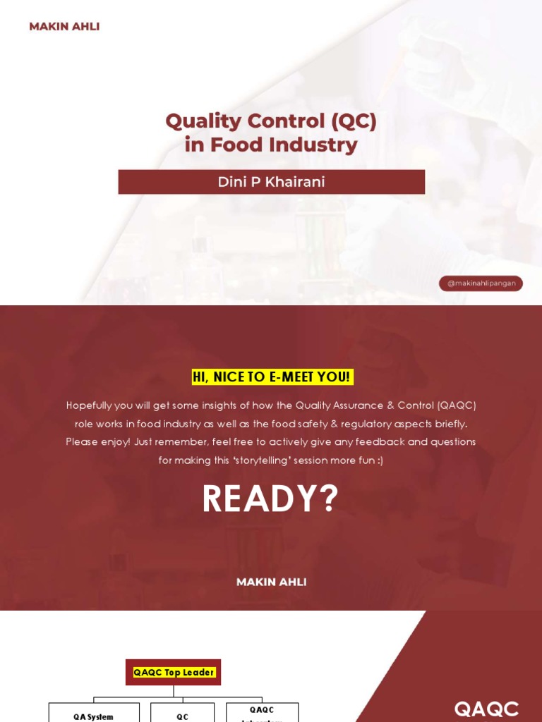 Materi QC in Food Industry Batch 13 Makin Ahli 2022 PDF