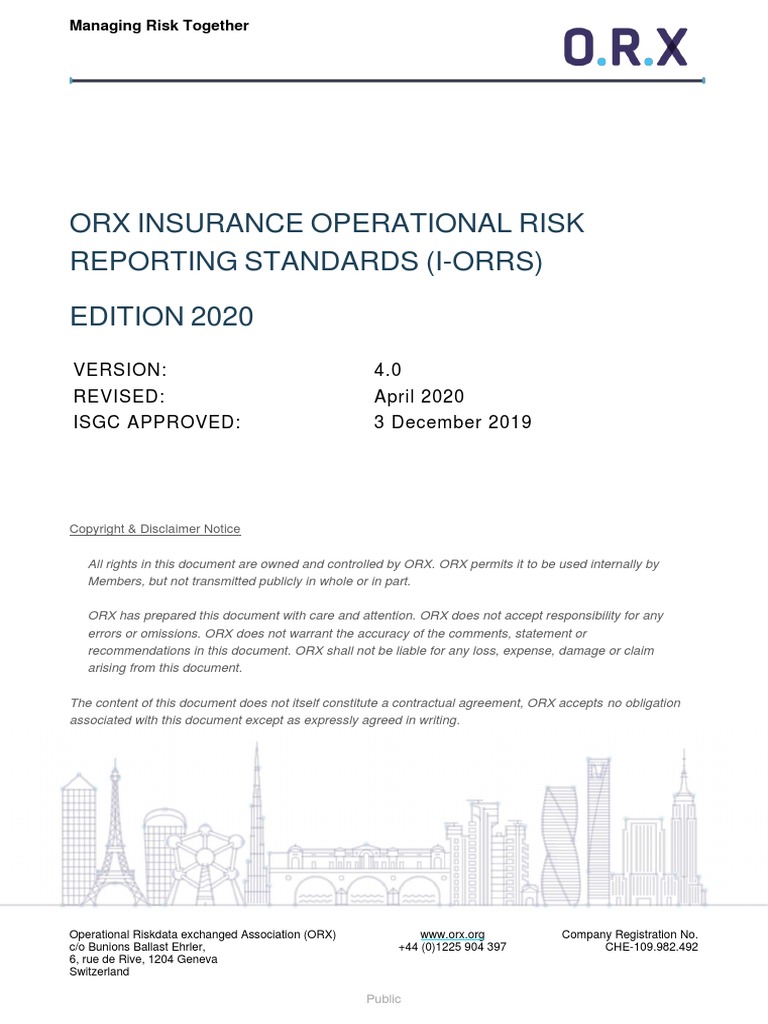 Insurance Operational Risk Reporting Standards | PDF | Operational Risk ...