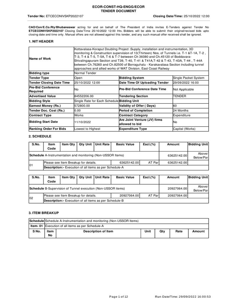 BK PMC Tender PDF Business Economies