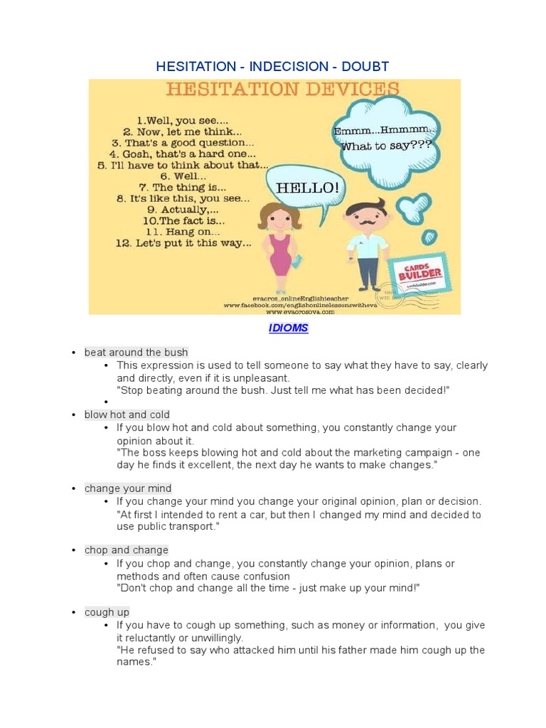 Mastering Hesitation in English Conversations | PDF | English Language ...