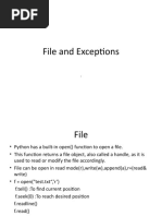 File and Exceptions