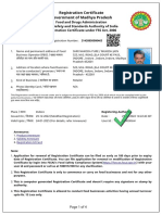 FSSAI Registration Certificate for Shri Nakoda Pure
