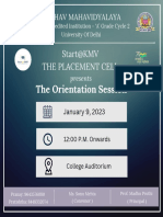 Placement Cell - Orientation Poster For Freshers