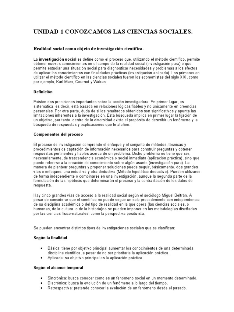Introducción a las Ciencias Sociales | PDF | Investigación social | Science