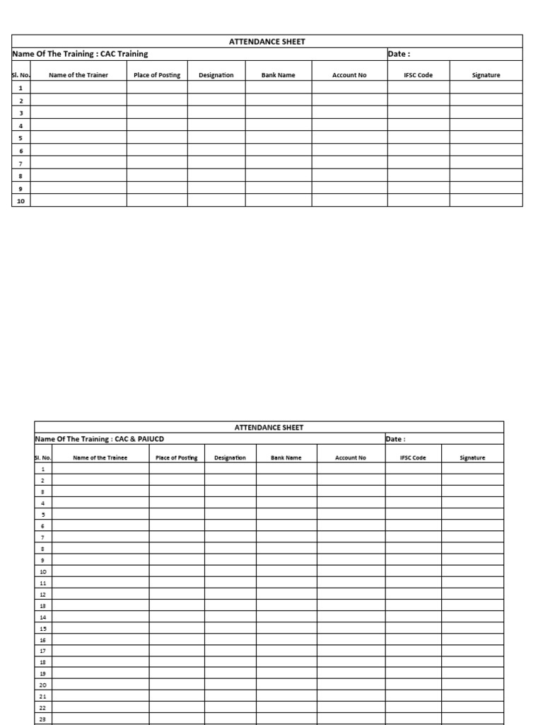 Attenance Sheet | PDF