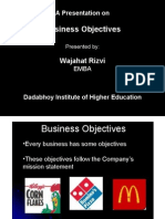 Business Objectives - Wajahat Rizvi