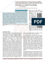 Impact of Piecing Index On Combed Yarn Quality