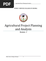 Agricultural Project Planning Module-I