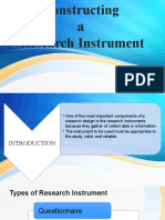 Constructing A Research Instrument