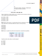 ATIVIDADE 17 - Situação Problema Da Adição e Subtração de Numeros Naturais