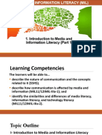 Introduction To MIL Part 1 Communication Media Information and Technology Literacy