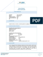 Ficha Técnica Agua Destilada Uso Automotriz