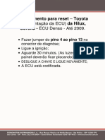 Procedimento para Reset - ECU Imob