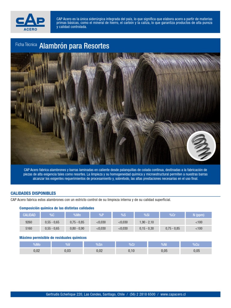 Alambrones y Barras de Acero CAP Acero | PDF | Elementos químicos ...