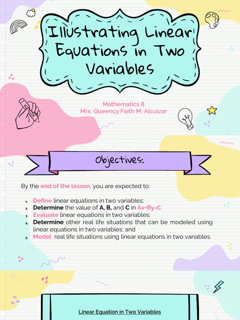 Q1M8 Illustrating Linear Equations in Two Variables | PDF | Equations ...