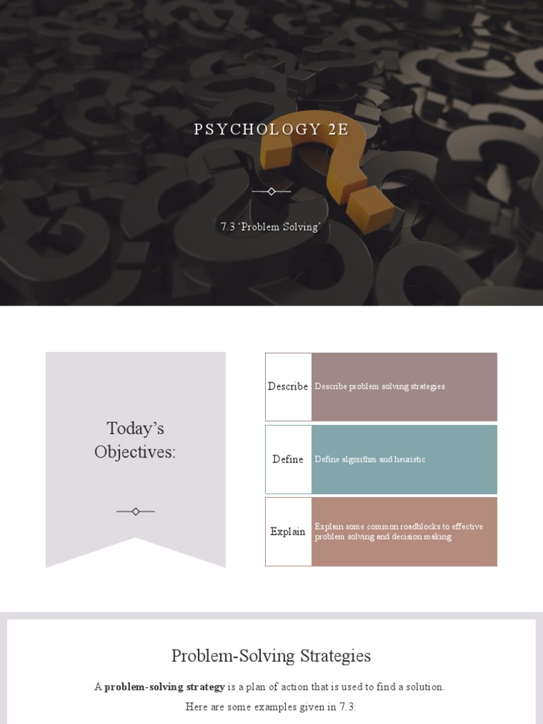 Problem Solving Strategies in Psychology | PDF | Heuristic | Bias