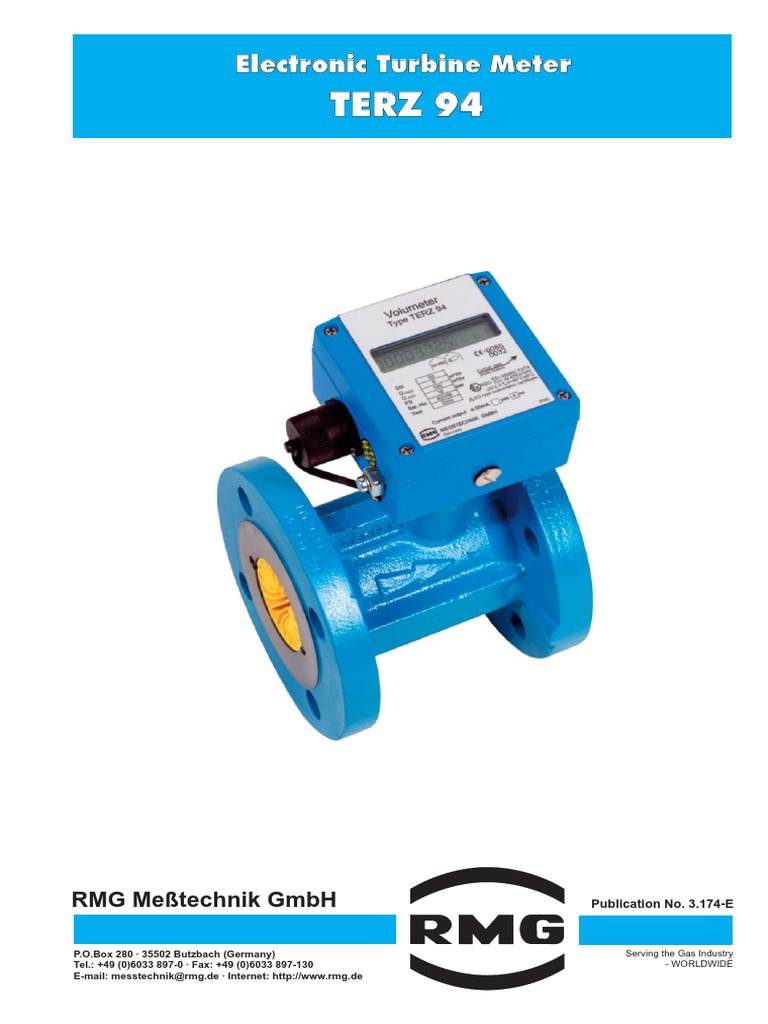 RMG Gas Meter Terz94 PDF Flow Measurement Gases