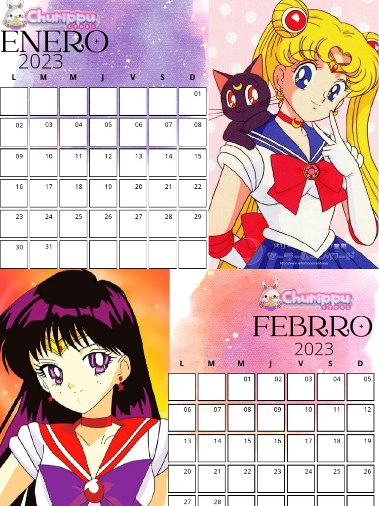 Calendario 2023 Sailor Moon PDF