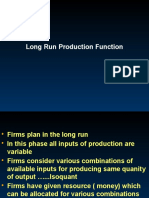 Production Function - Long Run