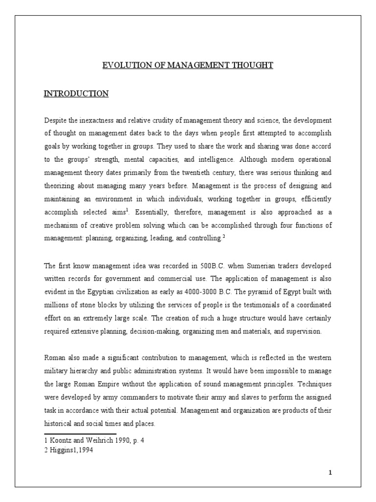 Evolution of Management Thought Overview | PDF | Neoclassical Economics ...