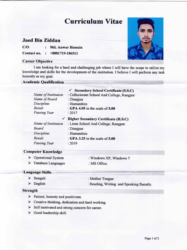 CV 1 | PDF