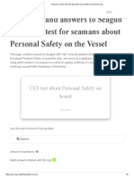 Answers To CES CBT Test About Personal Safety On Board The Ship
