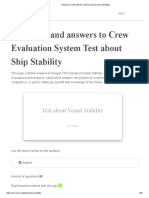 Answers To CES Test For Seafarers About Vessel Stability