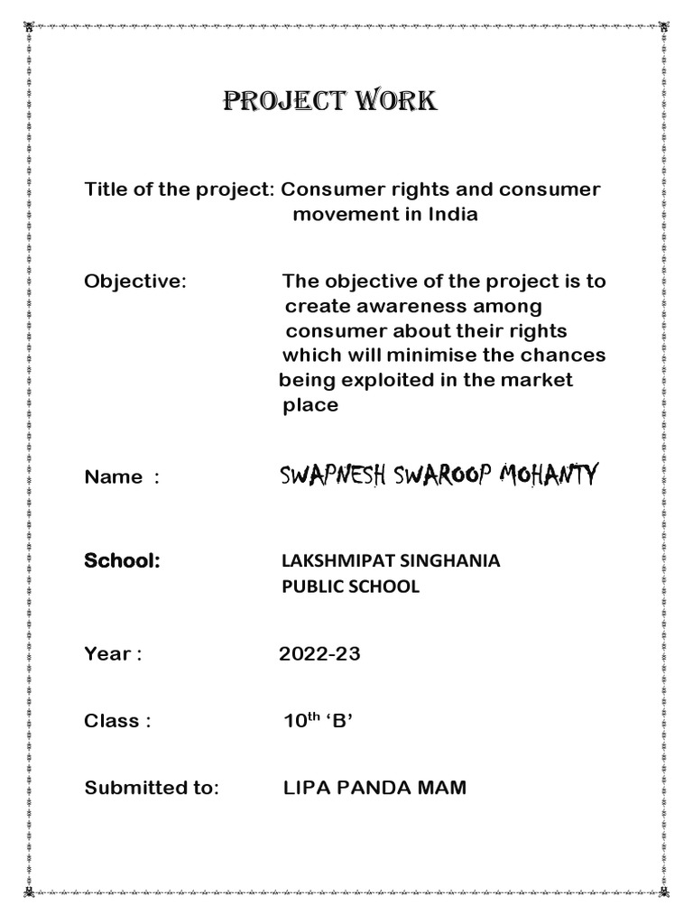 Consumer Rights Pdf Foods Consumer Protection