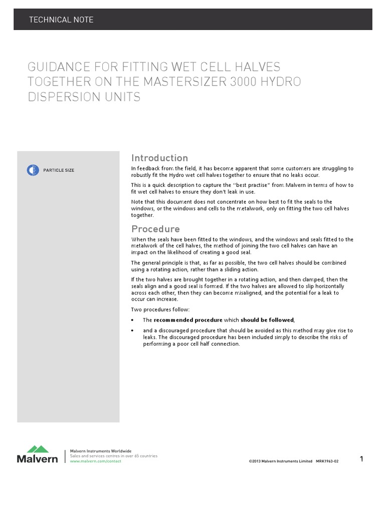 KB003808 - MRK1963-02 - Guidance For Fitting MS3000 Hydro Wet Cell ...