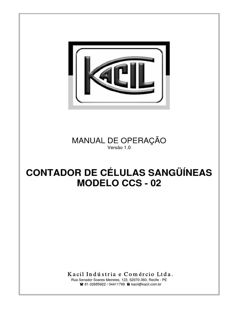 Manual Contador Celulas Kacil | PDF | Sangue | Decimal