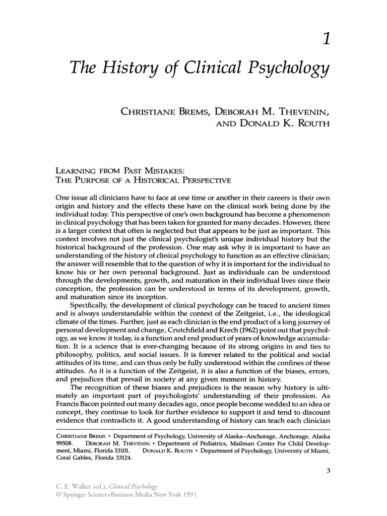The History of Clinical Psychology | PDF | Hypnosis | Rationalism