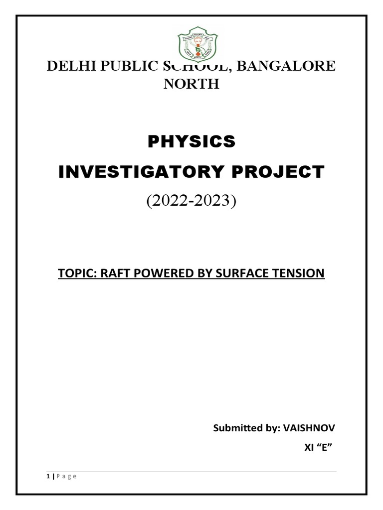 Physics Project Class 11 Pdf