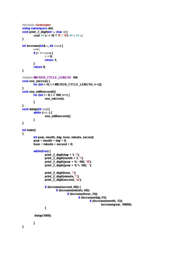 C++ digital clock display | PDF