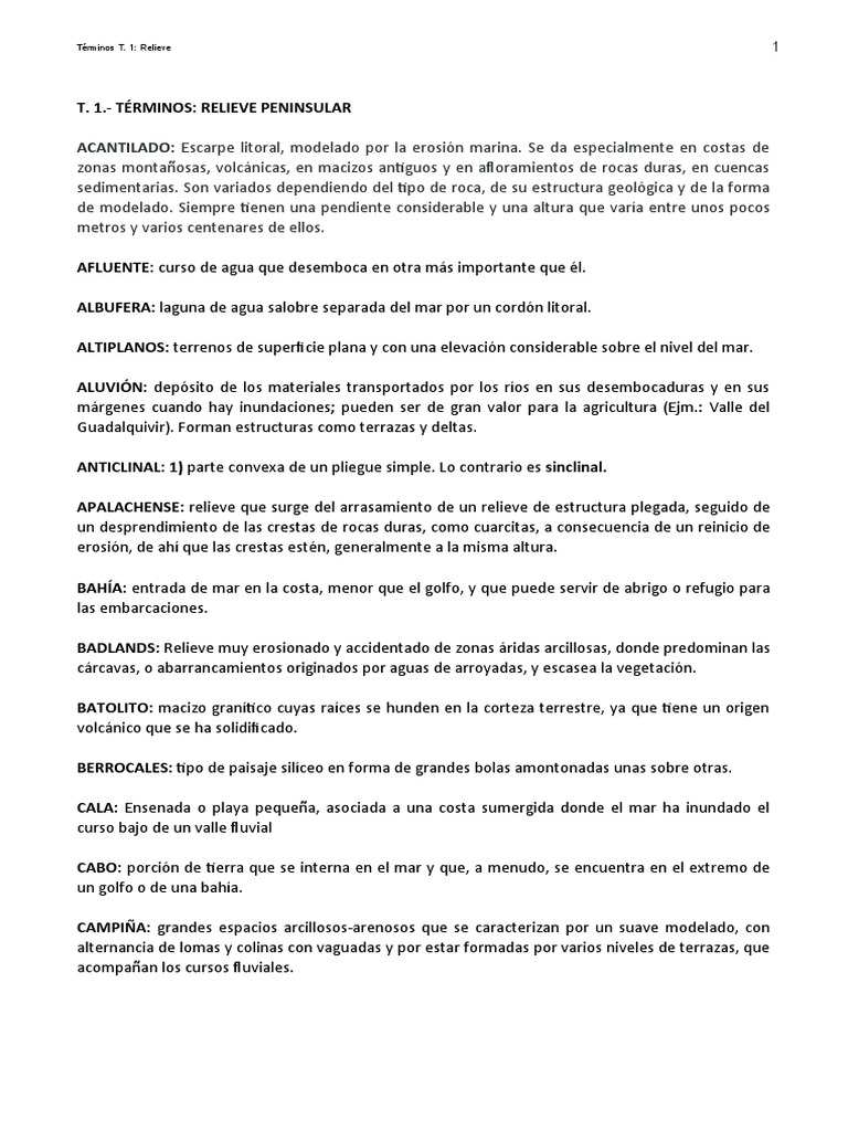 Términos T. 1 | PDF | glaciar | Roca (geología)