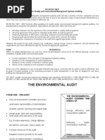 The Environmental Audit: BS EN ISO 19011 Guidelines For Quality and Environmental Management Systems Auditing