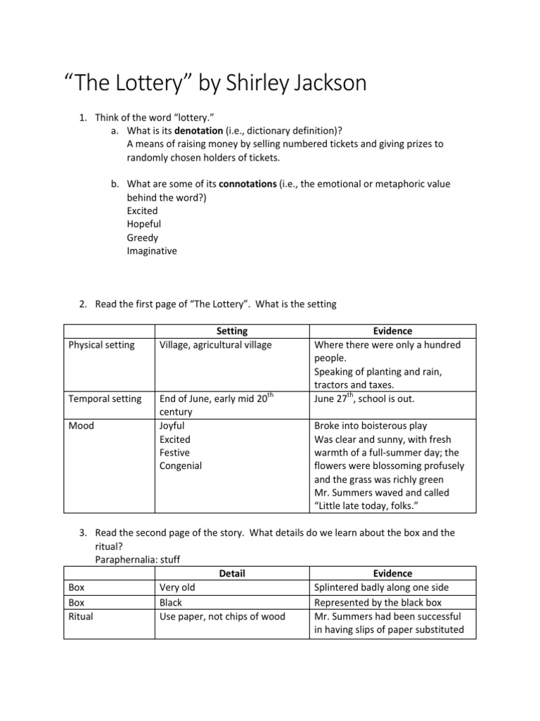 the-lottery-worksheet-pdf