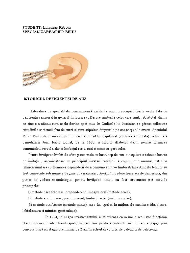 DIZABILITATE de Auz Clasificare | PDF
