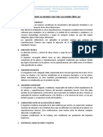 Especificaciones Técnicas Especificos