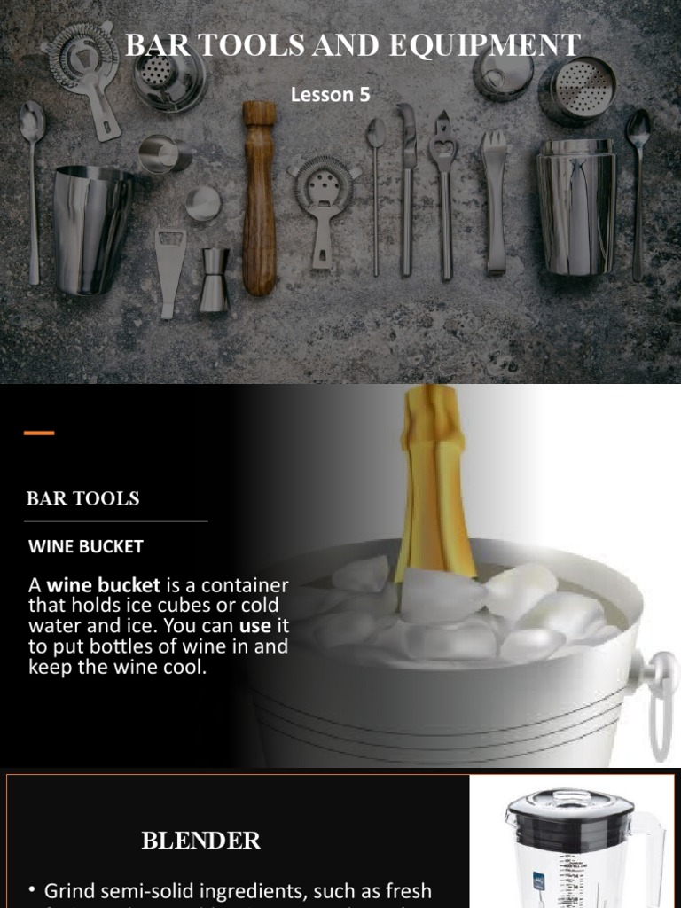 Lesson 5 Bar Tools and Equipment PDF