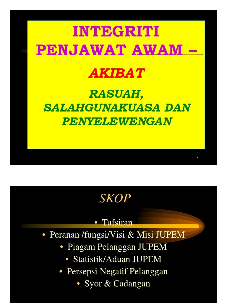 Integriti Penjawat Awam Pdf