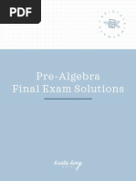 Pre-Algebra - Final Exam - Solutions.practice 1